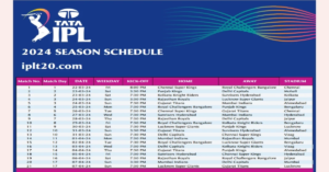 Tata IPL 2024 Schedule Announced